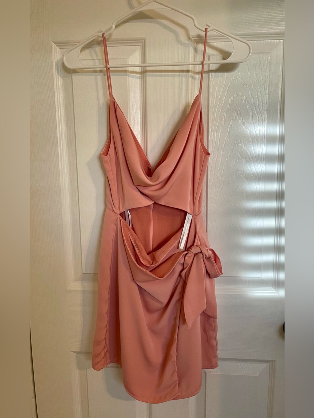 superdown Blush Pink Wrap Cutout Mini Dress